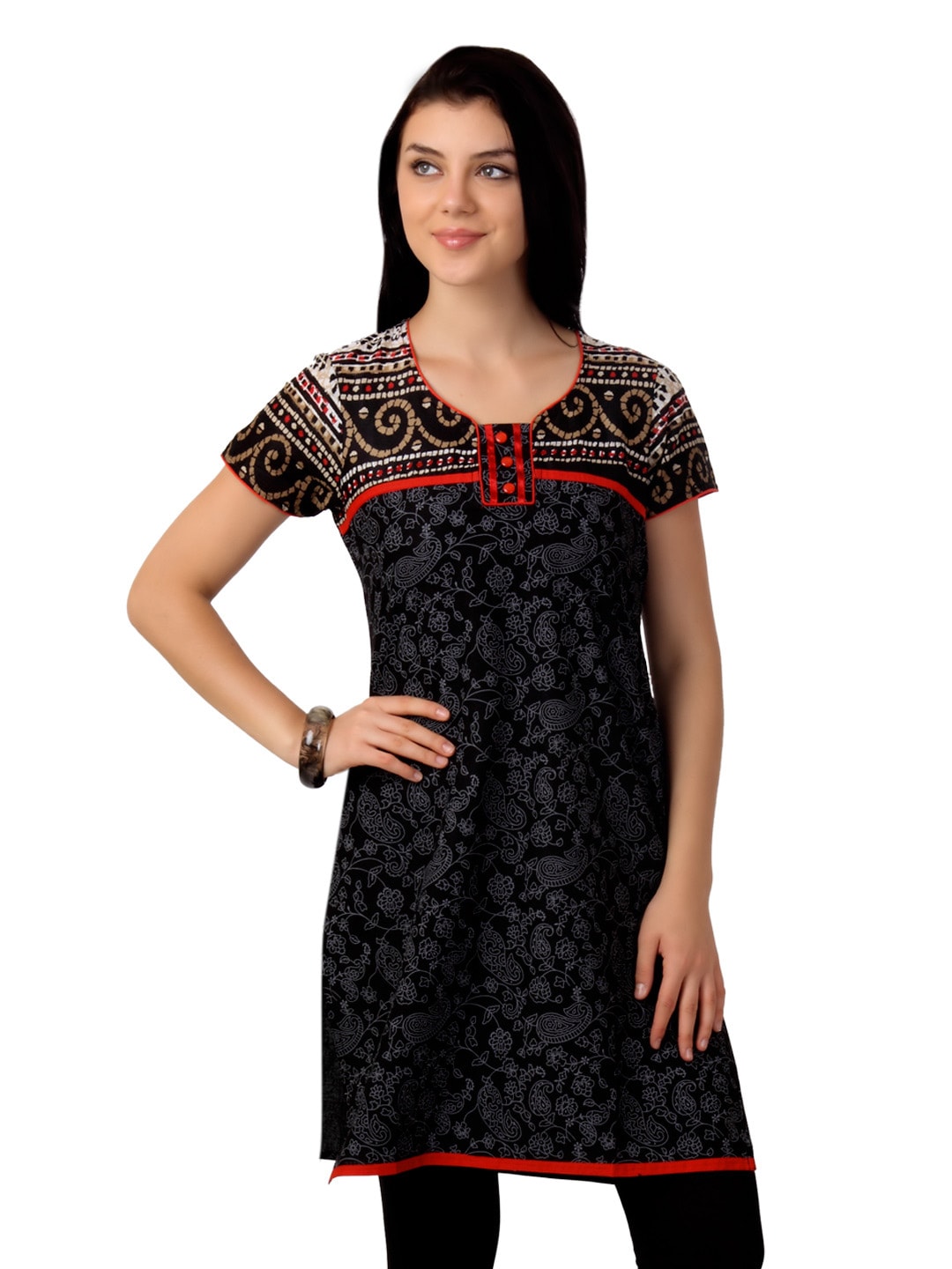 Alayna Women Black & Grey Kurta