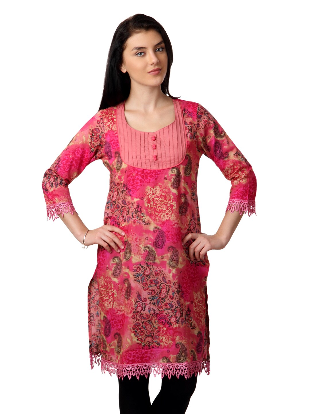 ALayna Women Pink Kurta