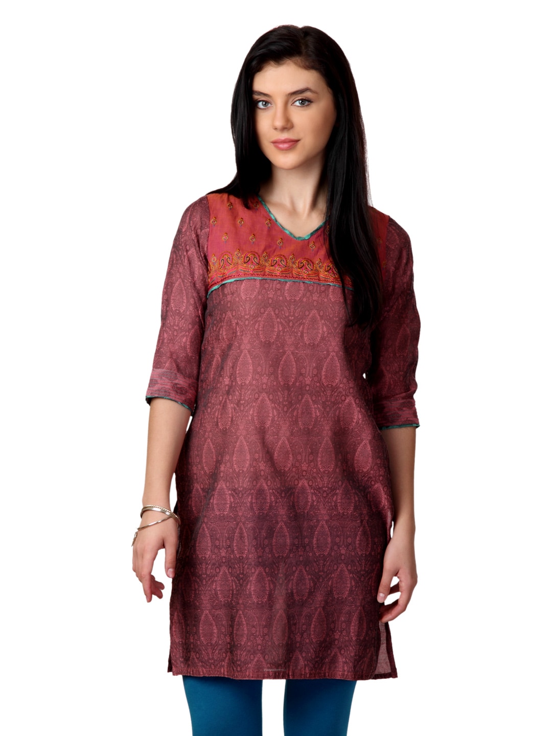 ALayna Women Brownish Pink  Kurta