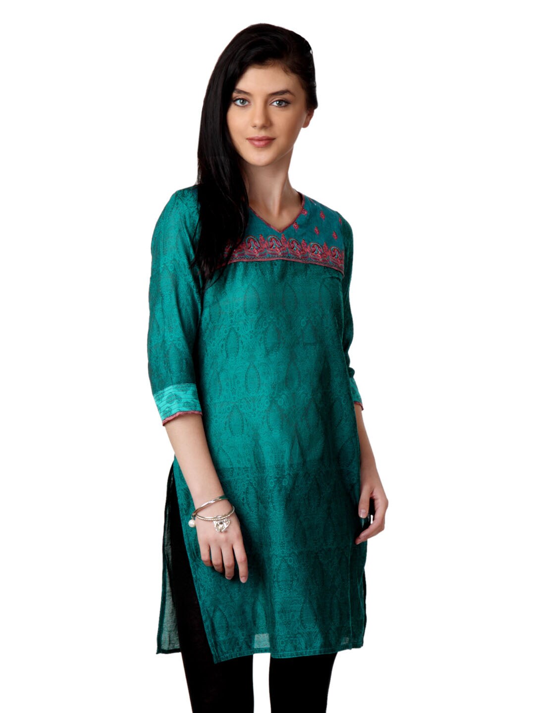 ALayna Women Green Kurta