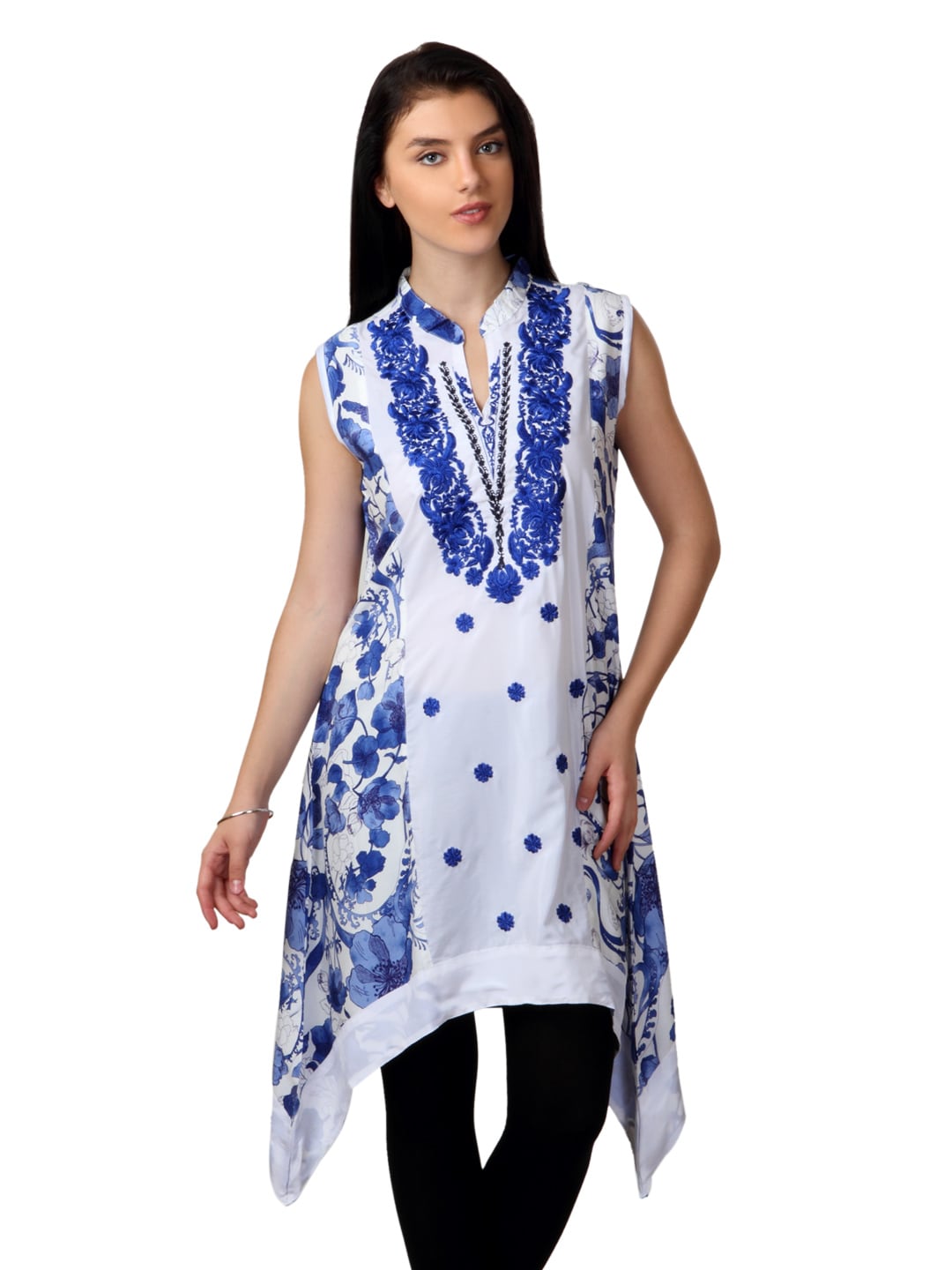 ALayna Women Printed White Kurta