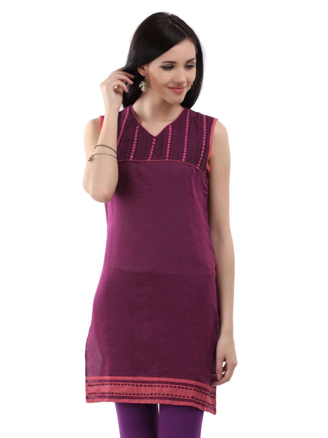 Alayna Women Purple Kurta