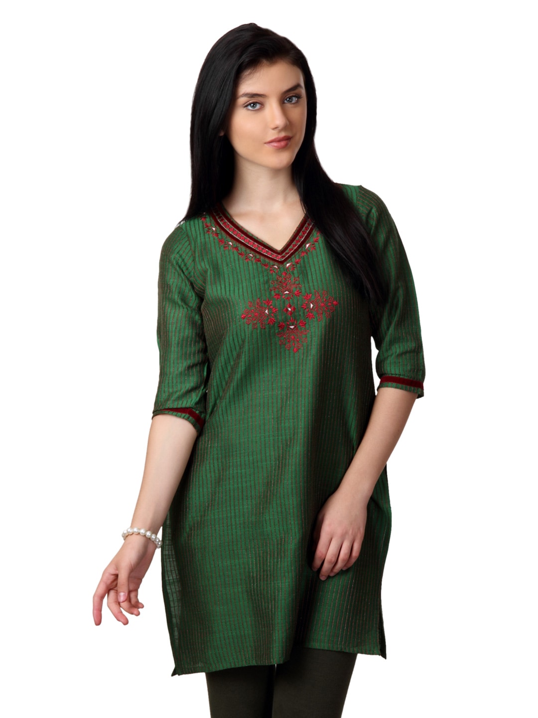 ALayna Women Green Kurta