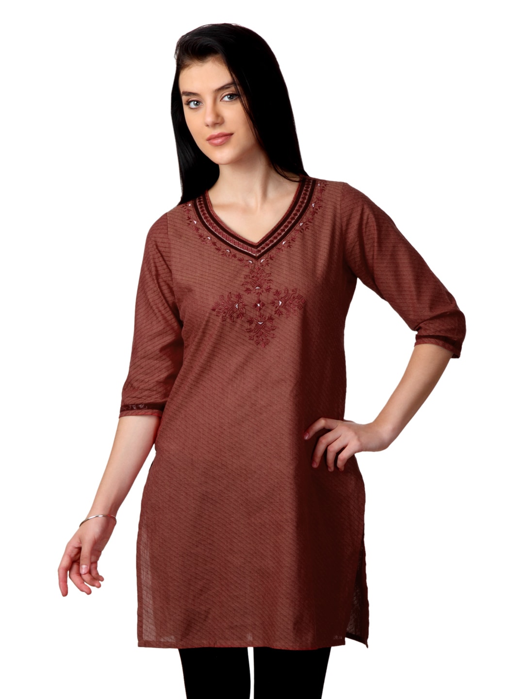 ALayna Women Rust Kurta