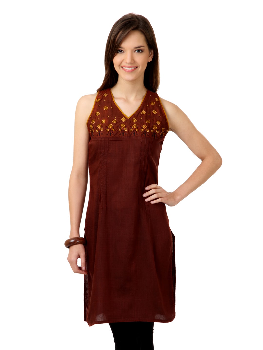 ALayna Women Brown Kurta