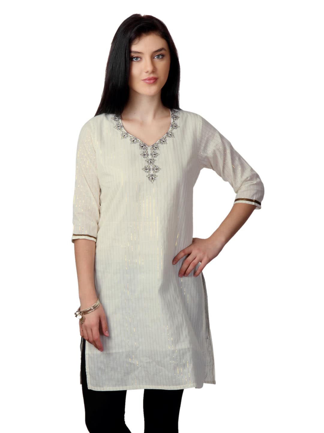 ALayna Women Off White  Kurta