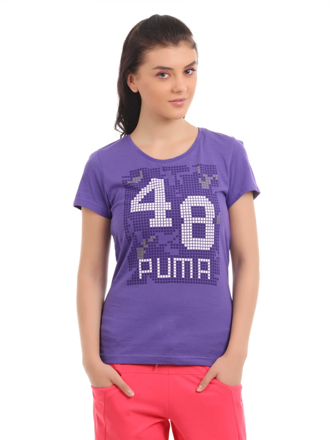 Puma Women Purple T-shirt