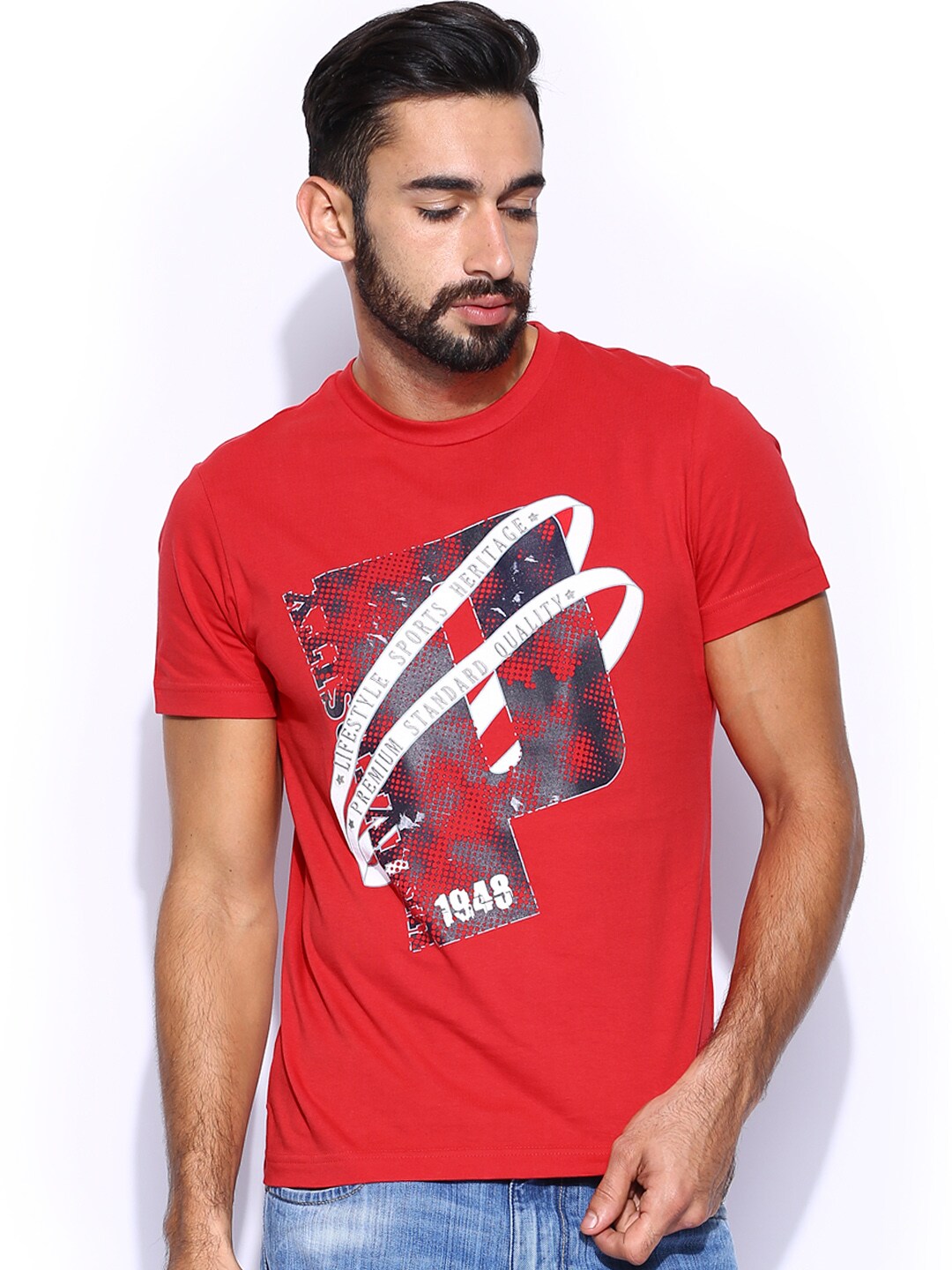 PUMA Men Red Printed T-shirt