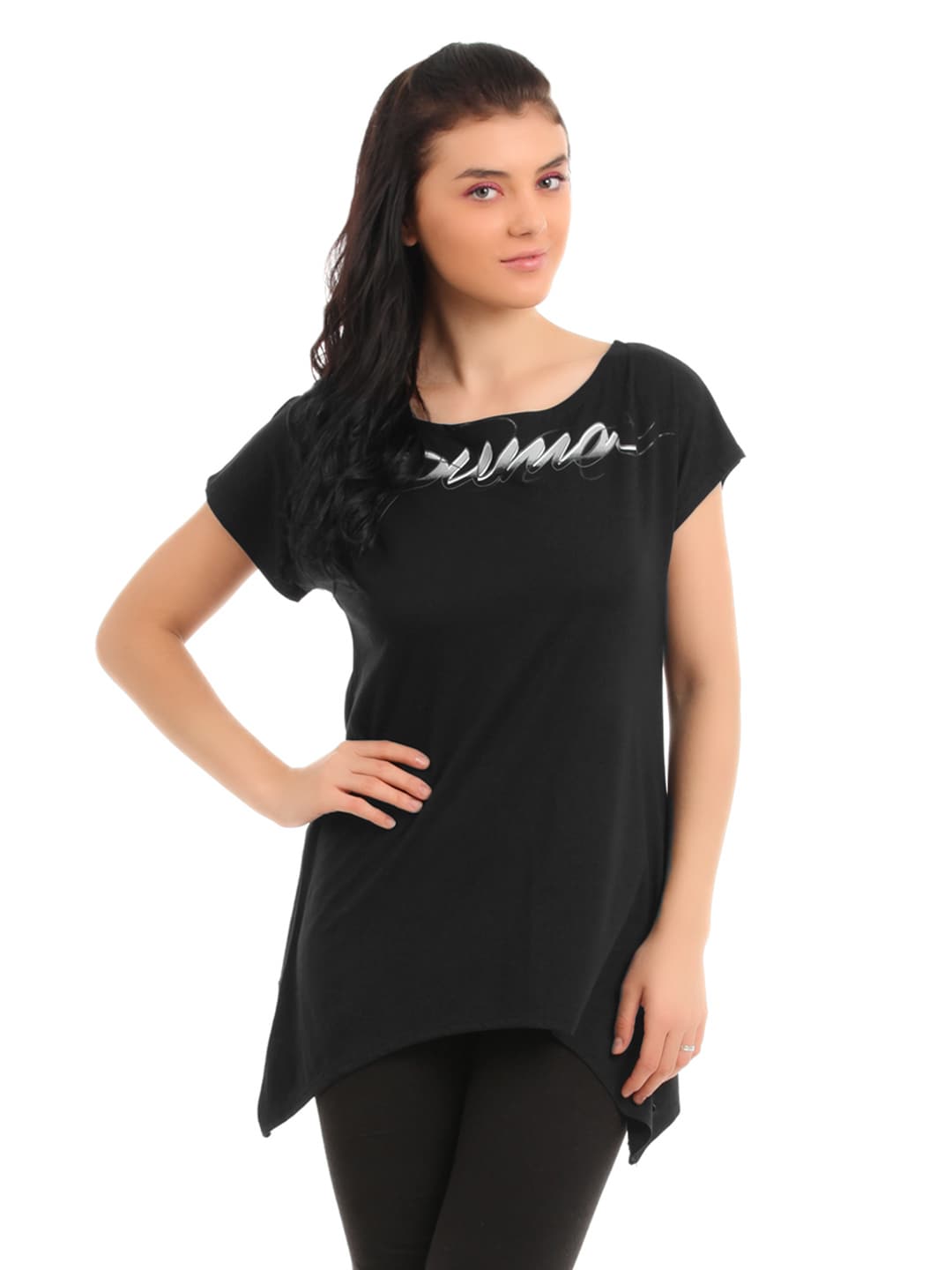 Puma Women Black T-shirt
