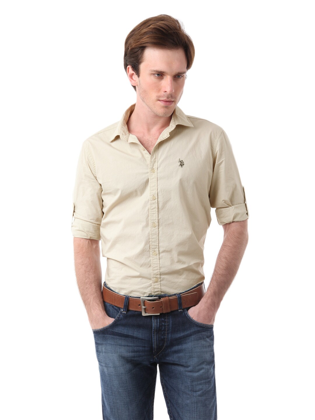 U.S. Polo Assn. Denim Co. Men Beige Shirt