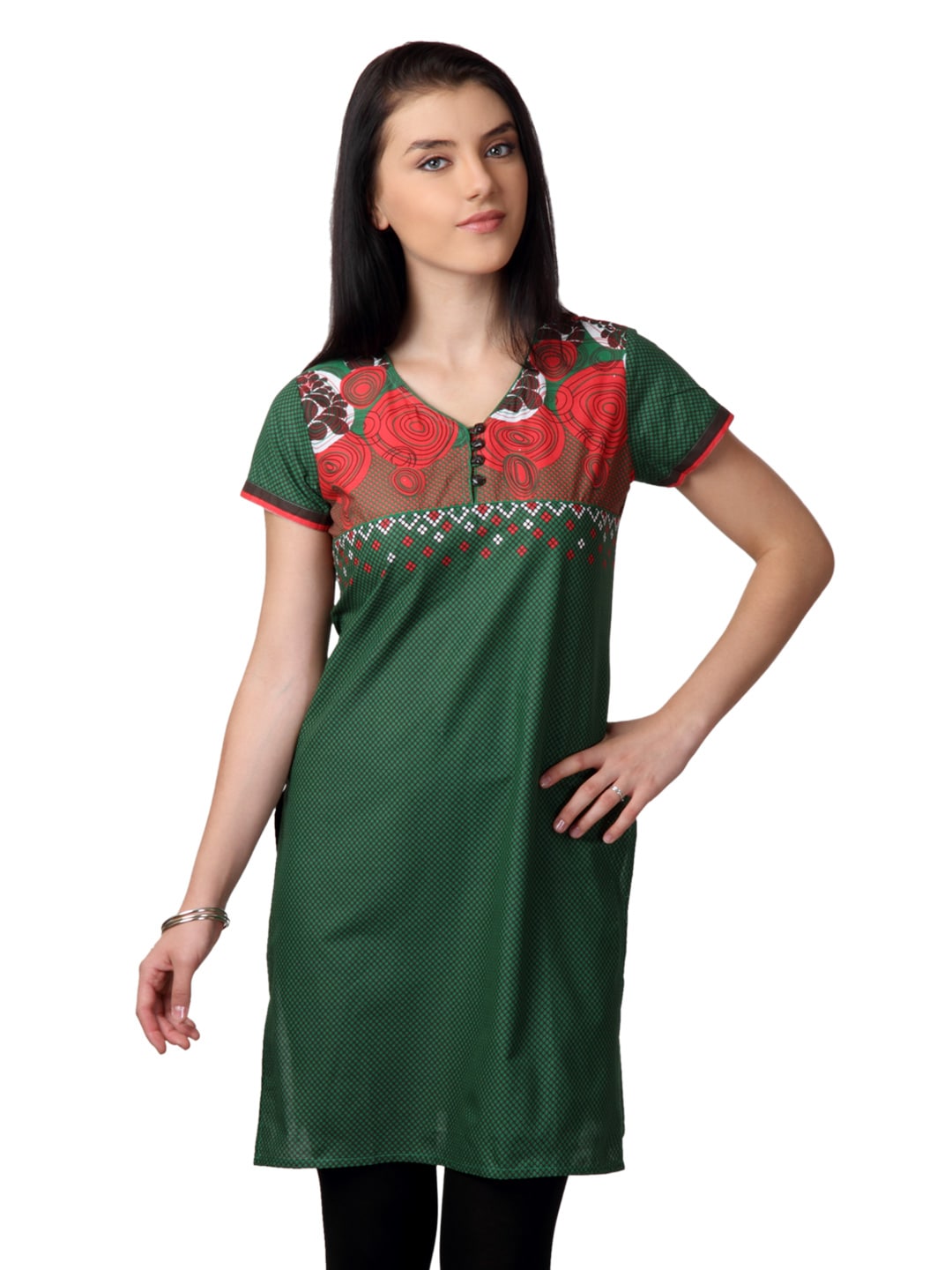 Vishudh Women Green Printed Kurta