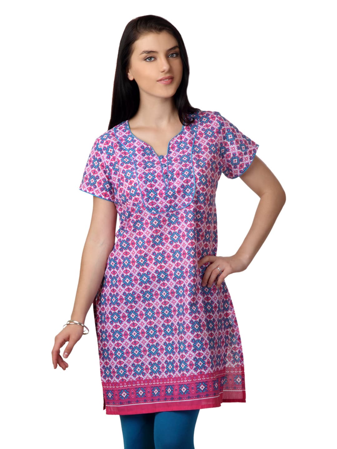 Vishudh Women Pink Printed Kurta