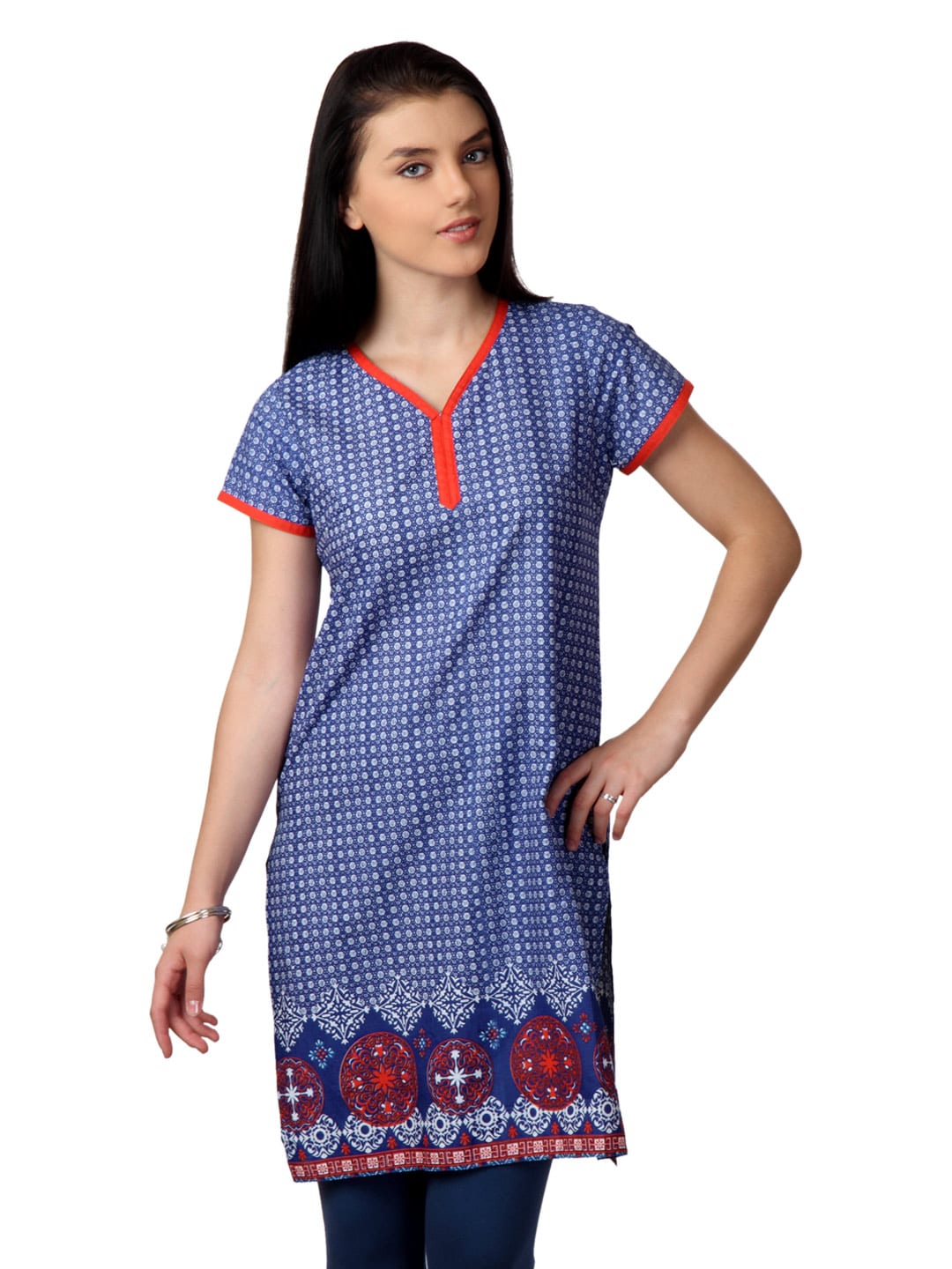 Vishudh Women Blue Printed Kurta