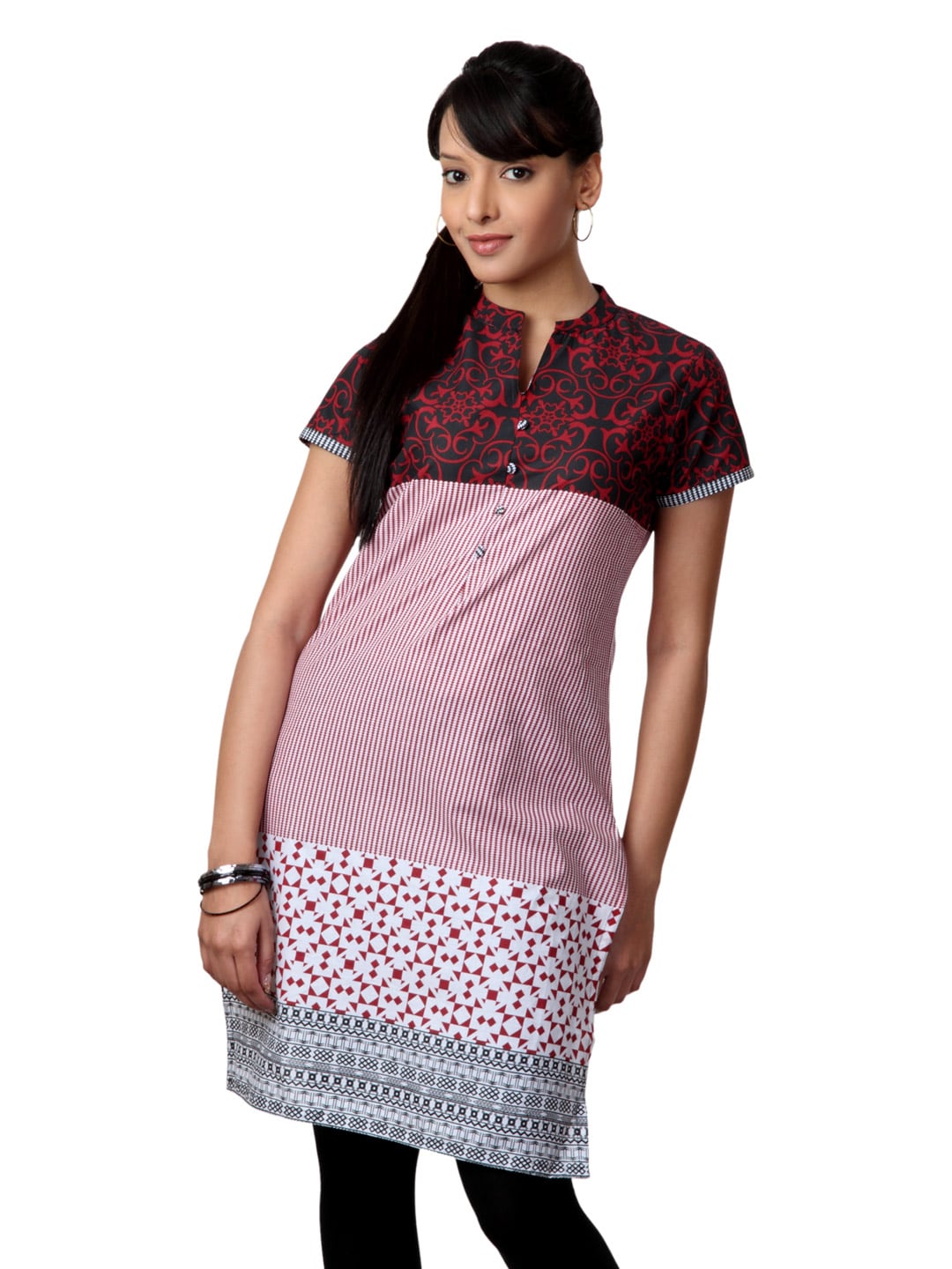 Vishudh Women Red & White Kurta