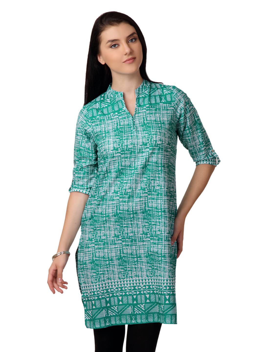 Vishudh Women Green Printed Kurta