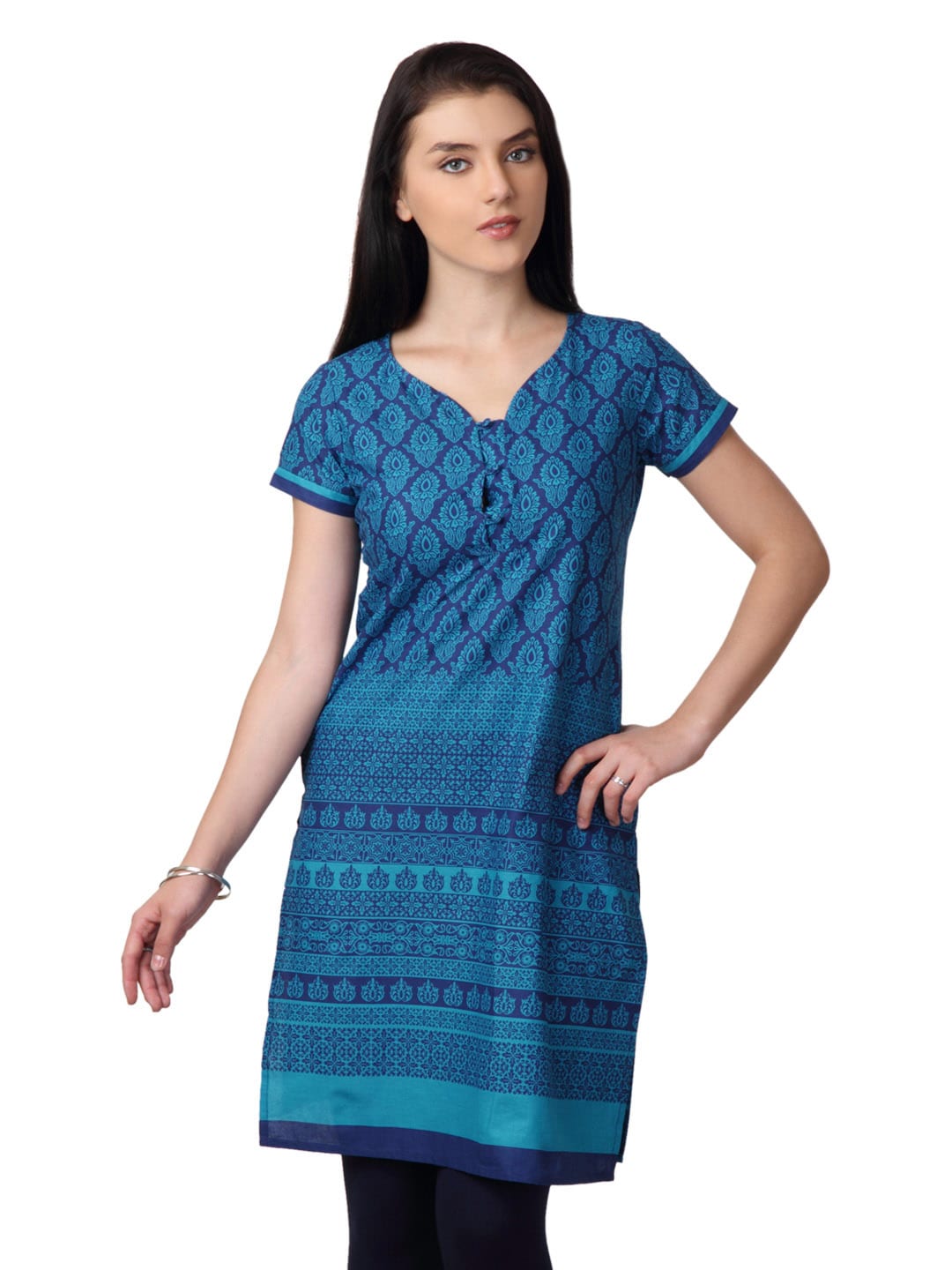 Vishudh Women Blue Printed Kurta