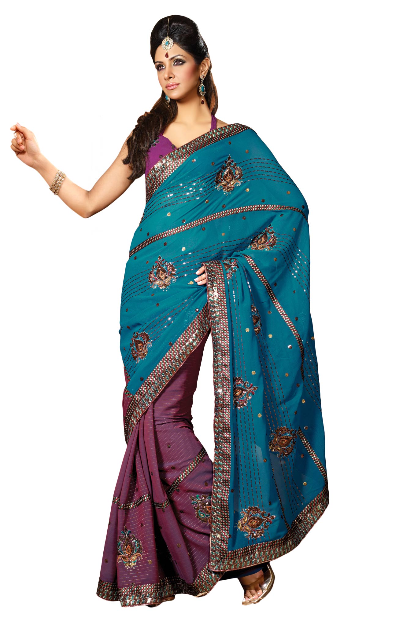 FNF Blue & Purple Collection for Wedding Sari