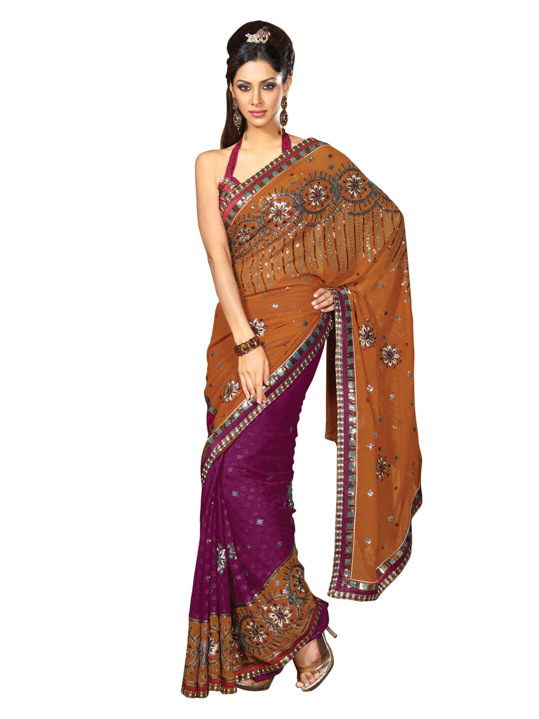 FNF Rust Wedding Collection Sari