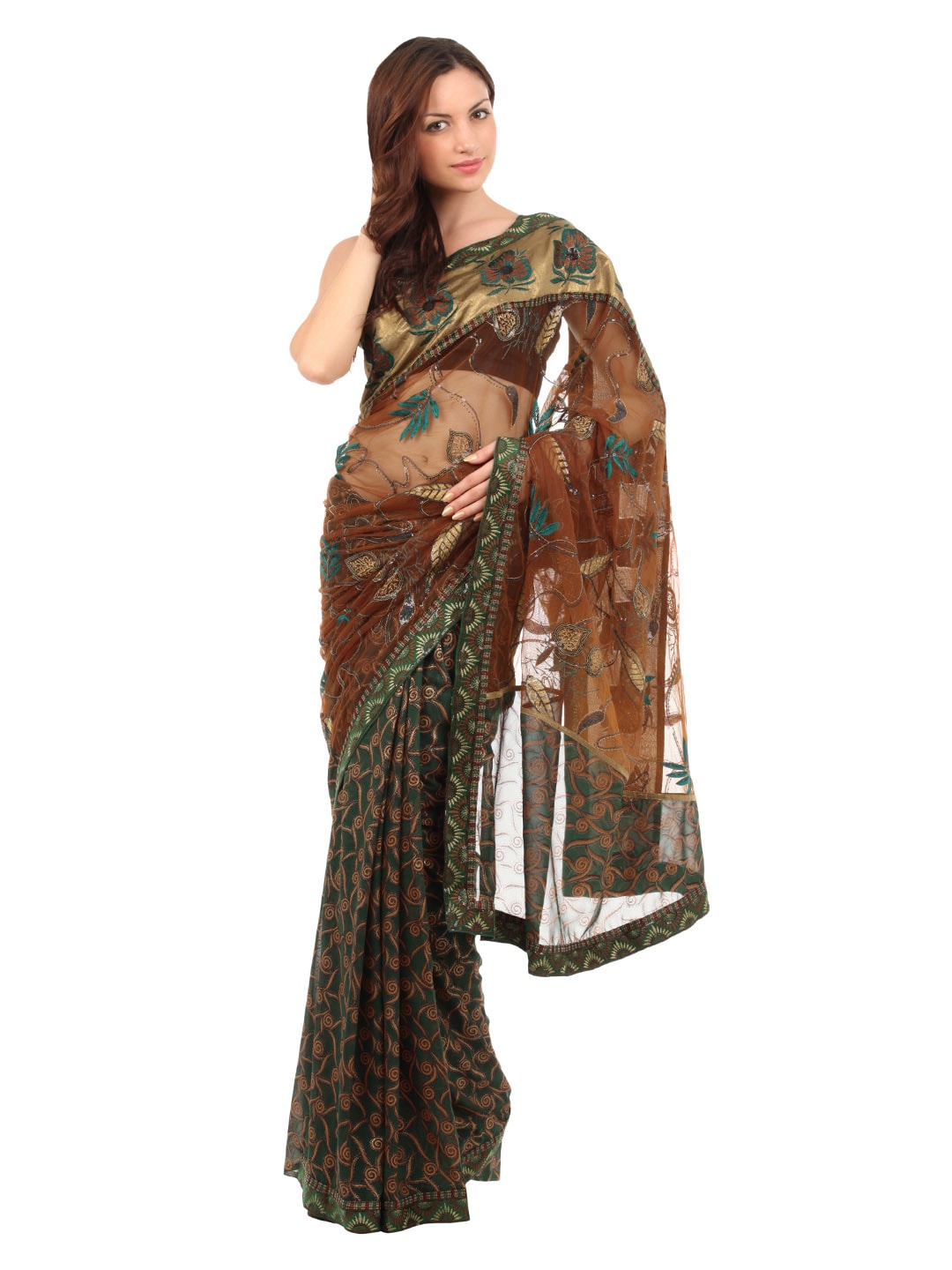 FNF Brown Wedding Collection Sari