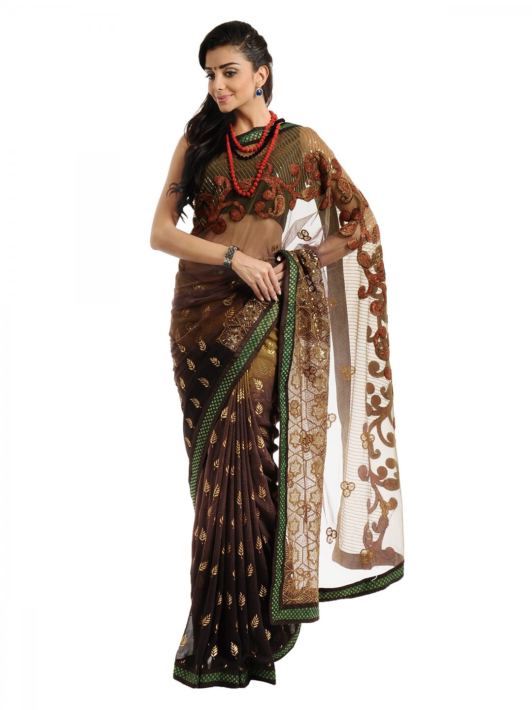 FNF Brown Collection for Wedding Wear Sari
