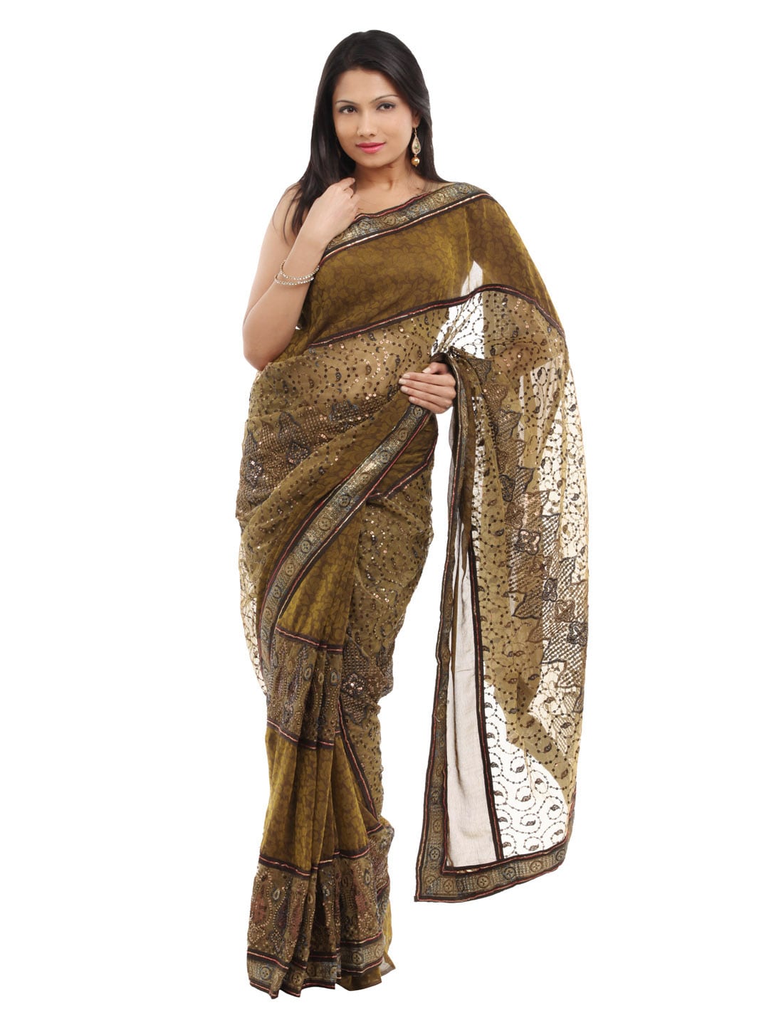 FNF Khaki Collection for Wedding Sari