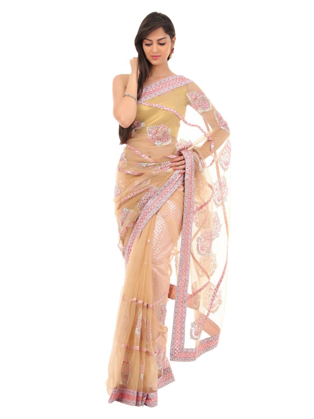 FNF Light Orange Wedding Collection Sari