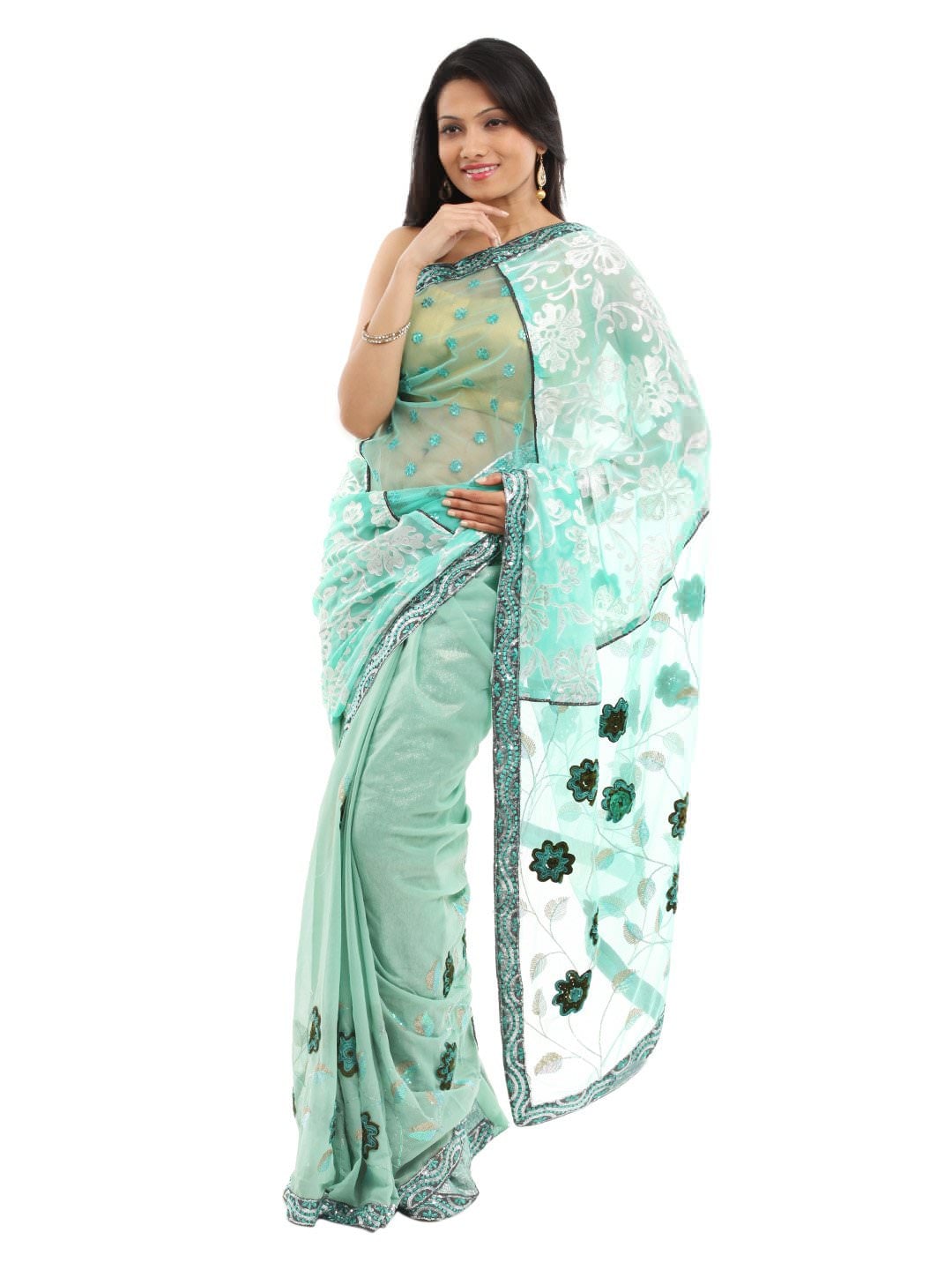 FNF Sea Green Collection For Wedding Sari
