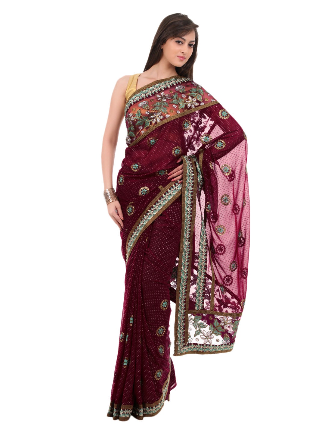 FNF Magenta Wedding Collection Sari