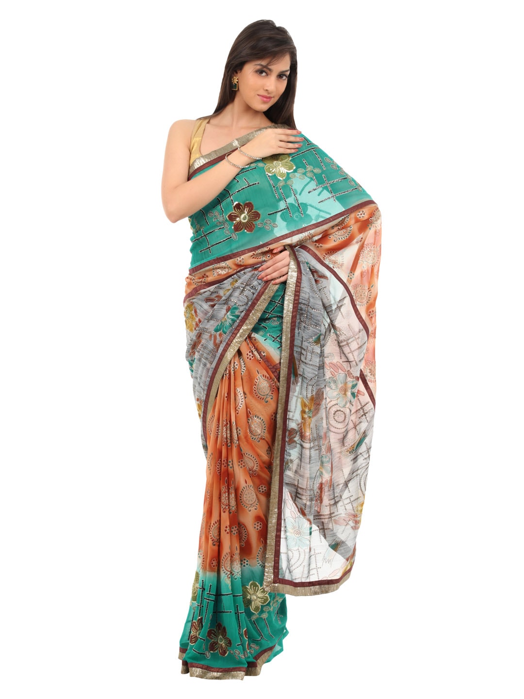 FNF Multicoloured Evening Wear Sari