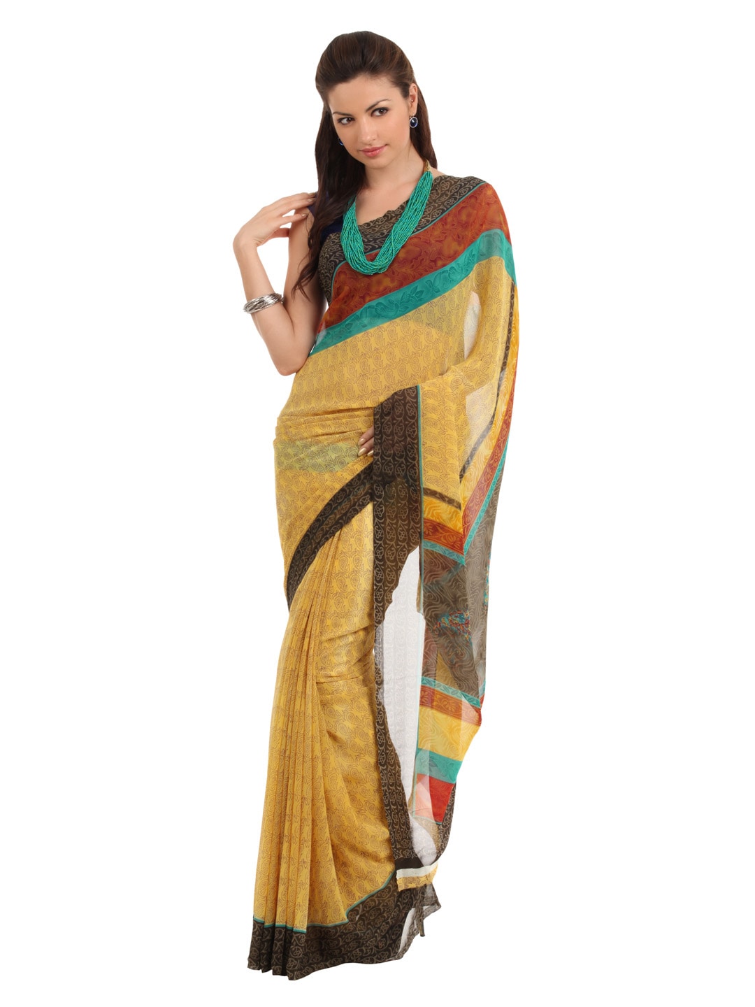 FNF Yellow Evening Wear Sari