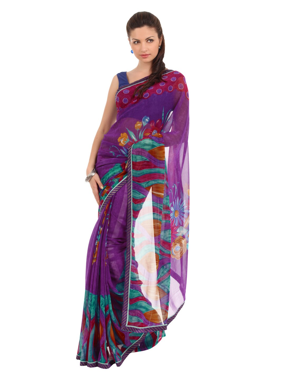 FNF Purple Evening Wear Sari