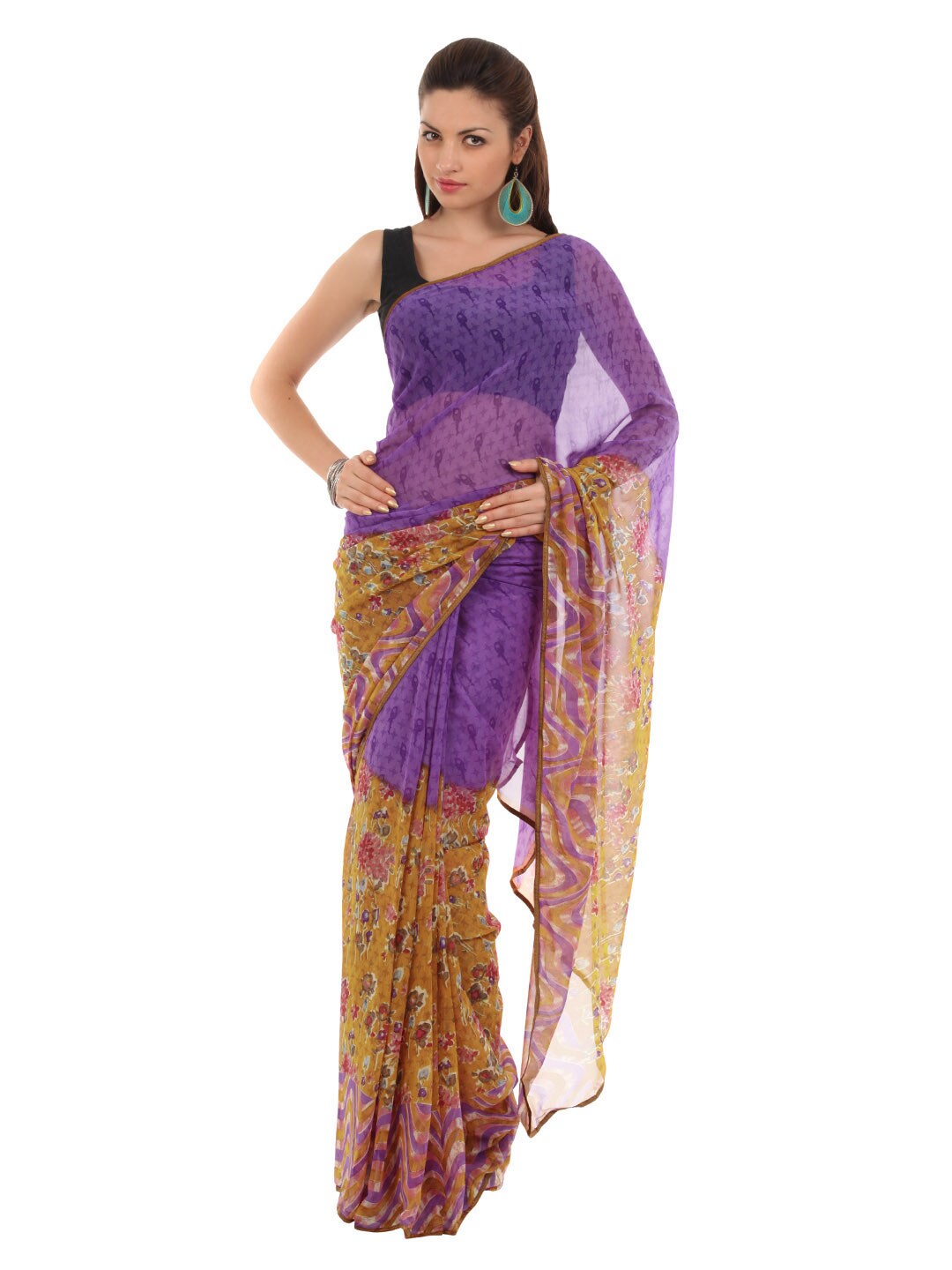 FNF Purple Evening Wear Sari