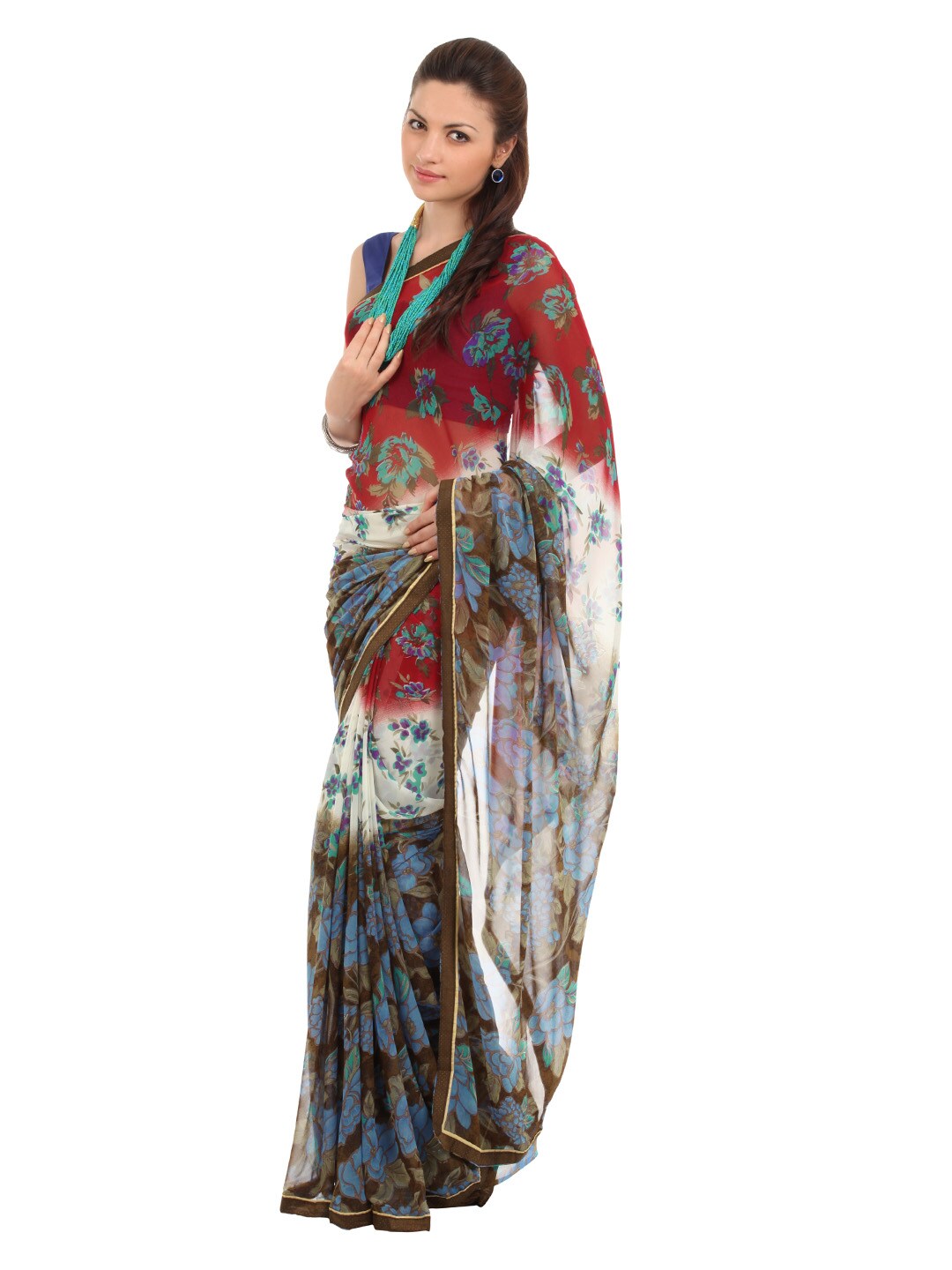 FNF Blue & Brown Evening Wear Sari