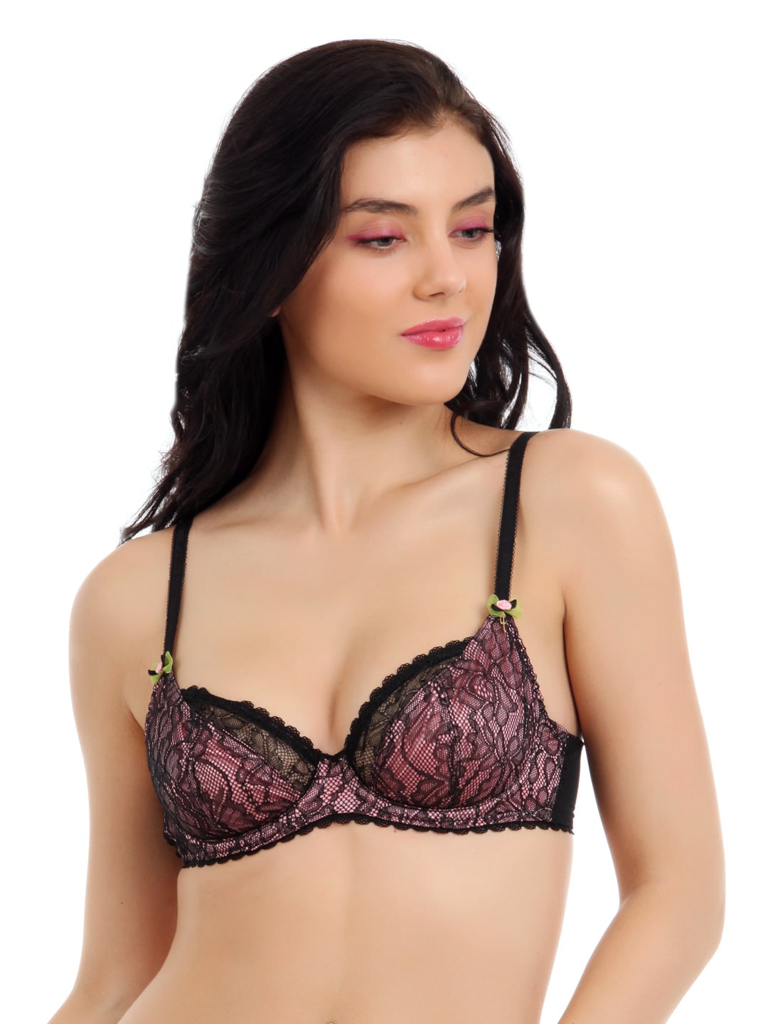 Avirate Peach & Black Bra