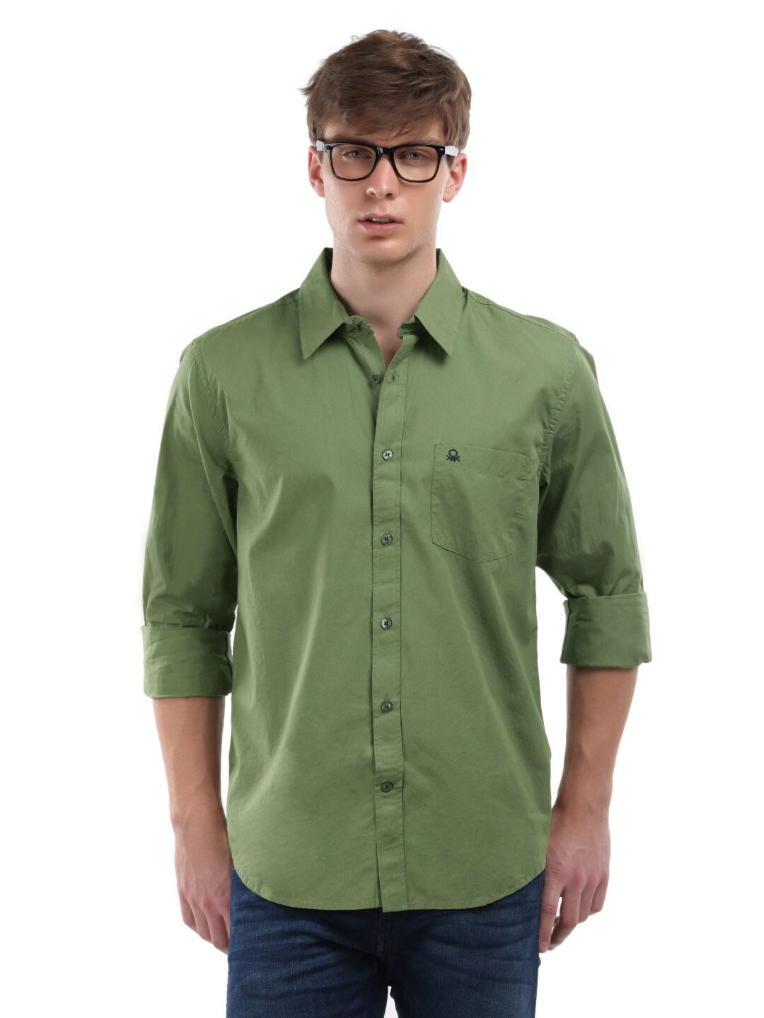 United Colors of Benetton Men Green Shirt